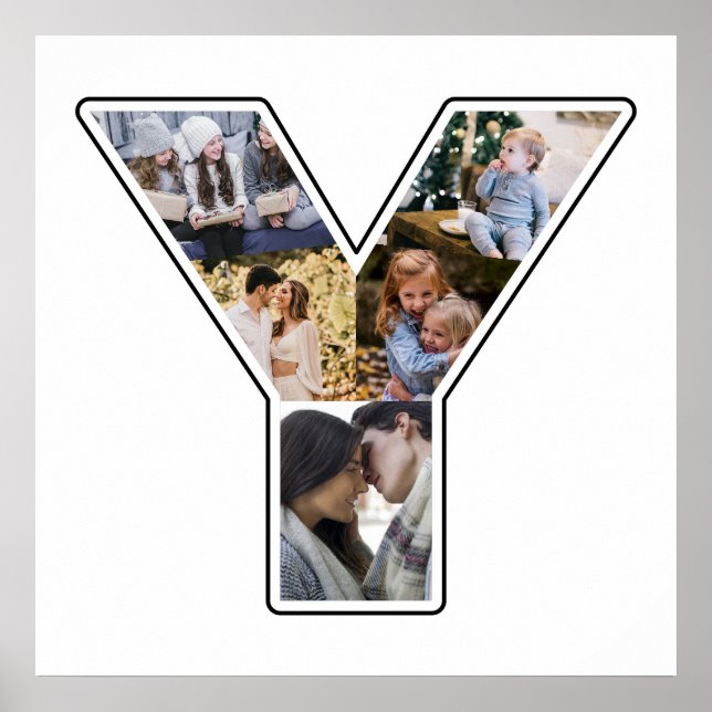 Y Monogramm Erstellen Sie Ihre eigene 6-Collage we Poster (Vorne)