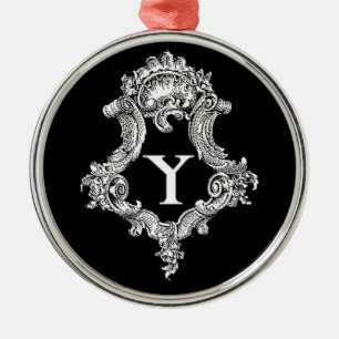 Y Monogramm Initiale Ornament Aus Metall