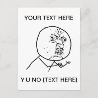 Y U NO - Vertikale Postkarte