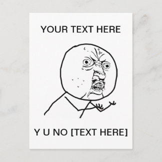 Y U NO - Vertikale Postkarte