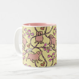 Y Unglaublich witzig Muster Chinesisches Schweinef Zweifarbige Tasse