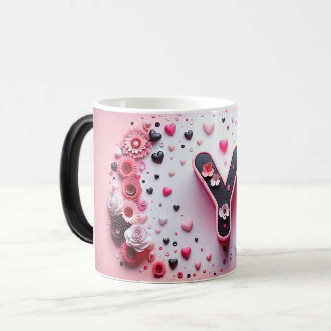 Y Valentine Alphabet 3d Verwandlungstasse (Vorderseite Links)