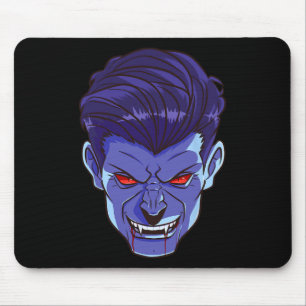 Y Vampire Halloween Monster Face Beängstigend Fang Mousepad