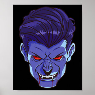 Y Vampire Halloween Monster Face Beängstigend Fang Poster