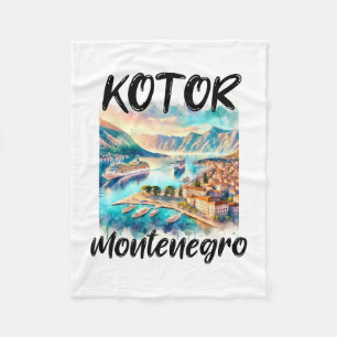 Y Von Kotor Montenegro Kreuzfahrtschiff Aquarell S Fleecedecke