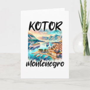 Y Von Kotor Montenegro Kreuzfahrtschiff Aquarell S Karte