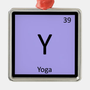 Y - Yoga trägt Chemie-Periodensystem-Symbol zur Silbernes Ornament