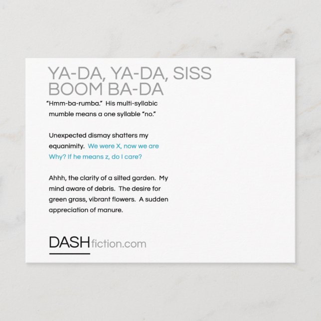 Ya-Da, Ya-Da, Siss Boom, Ba-Da Postkarte (Vorderseite)