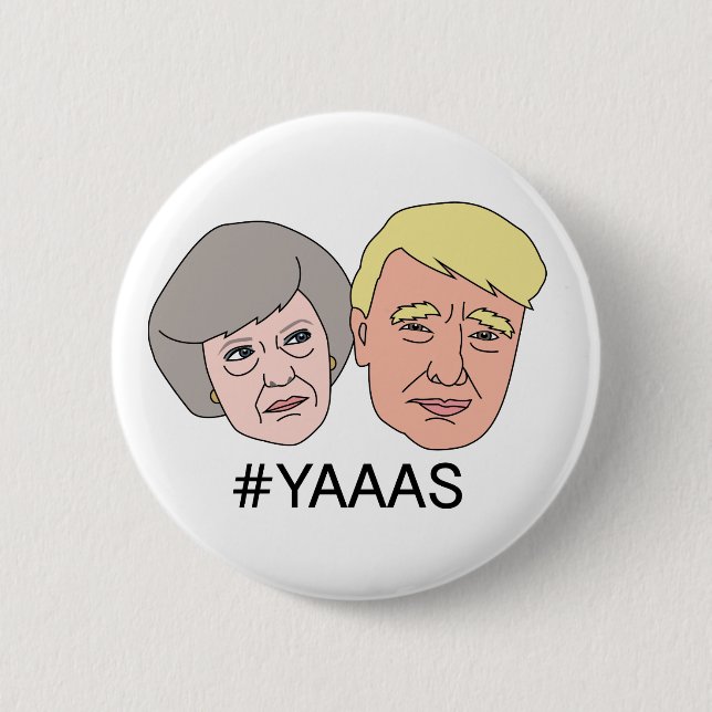 Yaaas Theresa Trumpf-Abzeichen-Button-Knopf Button (Vorderseite)
