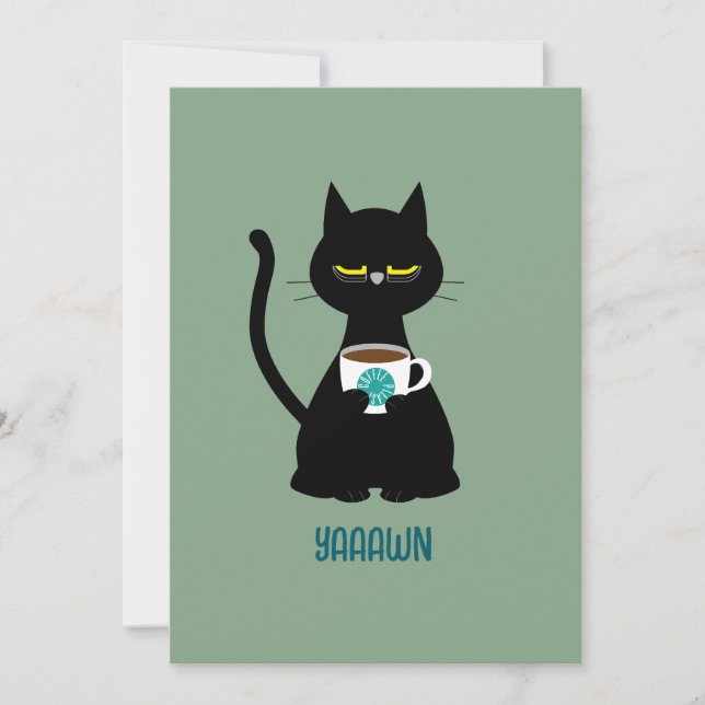 YAAAWN carte de voeux pour chat endormi (Devant)