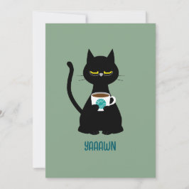 YAAAWN Schläfrige Katze Grußkarte Feiertagskarte