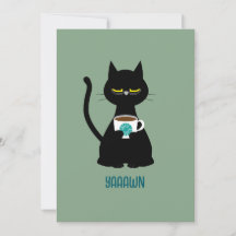 YAAAWN Schläfrige Katze Grußkarte