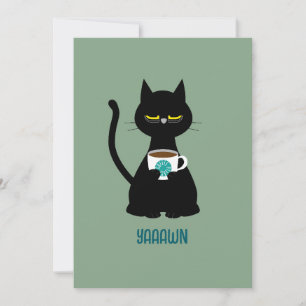 YAAAWN Schläfrige Katze Grußkarte Feiertagskarte