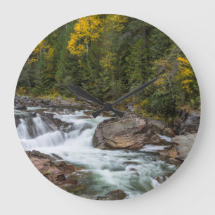 Yaak fällt im Herbst im Kootenai-Nationalstaat Große Wanduhr