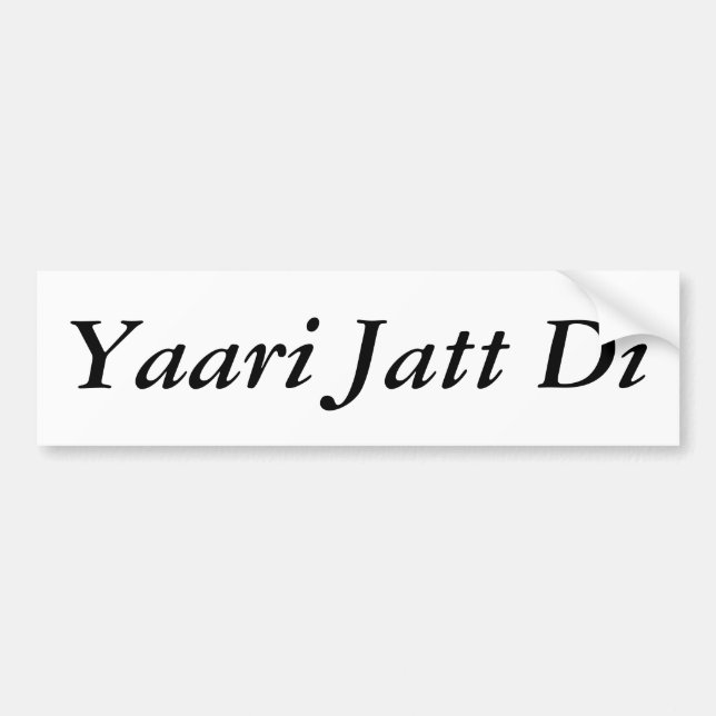 Yaari Jatt Di Autoaufkleber (Vorne)