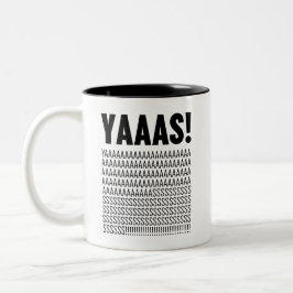 Yaas Black Typografie Zweifarbige Tasse