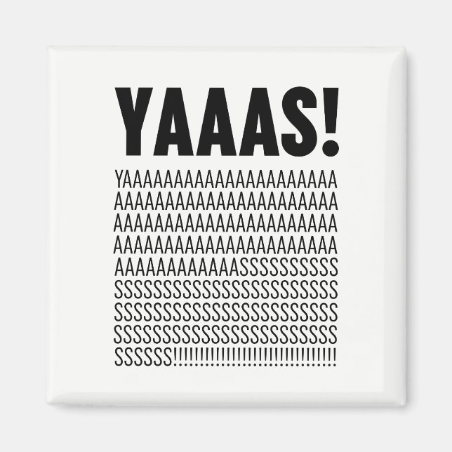 Yaas Black Typografy Custom Background Color Magnet (Vorne)