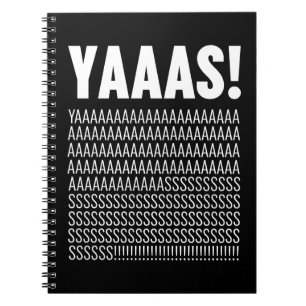 Yaas White Typografy Custom Background Color Notizblock