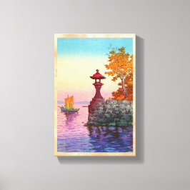 Yabase Tsuchiya Koitsu hanga, ein Segelschiff mit Leinwanddruck