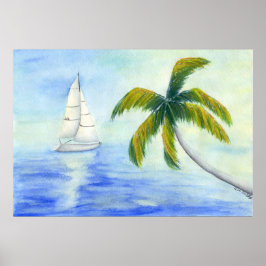 Yacht auf dem Meer Palma Poster