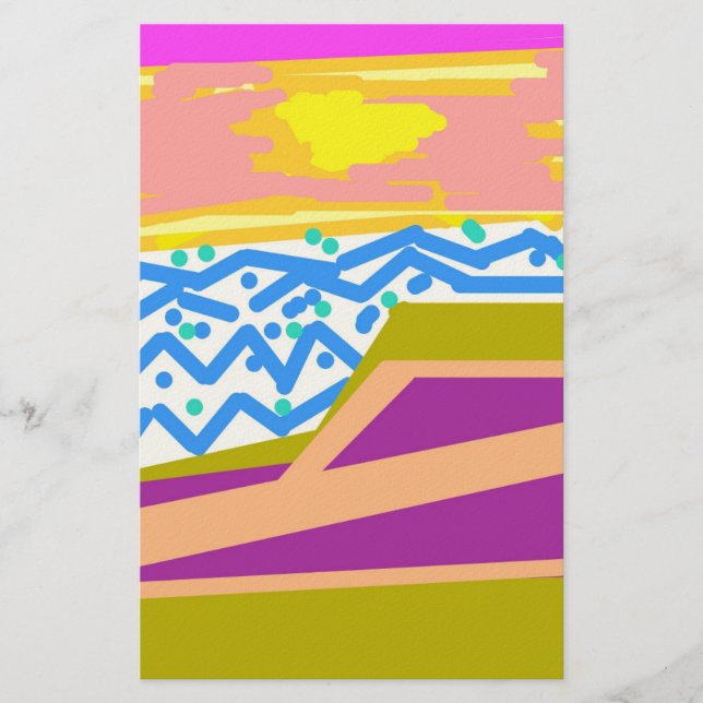 Yacht auf rosa Notepad Briefpapier (Vorderseite)