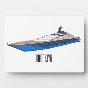 Yacht-Cartoon Fotoplatte