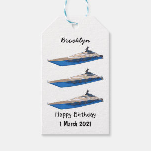 Yacht-Cartoon Geschenkanhänger