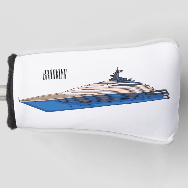 Yacht-Cartoon Golf Headcover (Vorderseite)