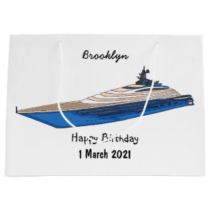 Yacht-Cartoon Große Geschenktüte