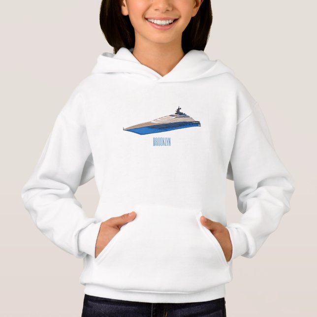 Yacht-Cartoon Hoodie (Vorderseite)
