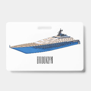 Yacht cartoon illustration ausweis
