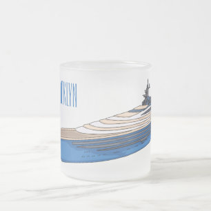 Yacht-Cartoon Mattglastasse