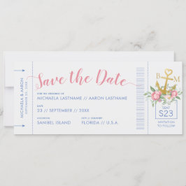 Yacht Club Hochzeitsticket Save the Date
