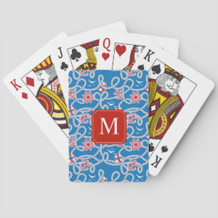 Yacht Club Royal Blau Monogramm Spielkarten