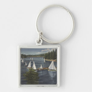 Yacht Club, Sailboat Race Schlüsselanhänger