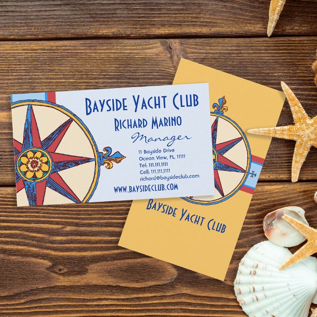 Yacht Club, Segelclub, Yachthafen, Wassersportshop Visitenkarte (Von Creator hochgeladen)