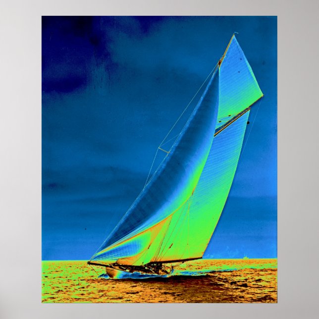 Yacht Columbia 1901 koloriert Poster (Vorne)