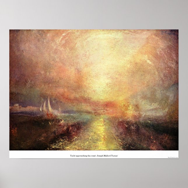 Yacht, die sich der Küste nähert - Joseph Mallord  Poster (Vorne)