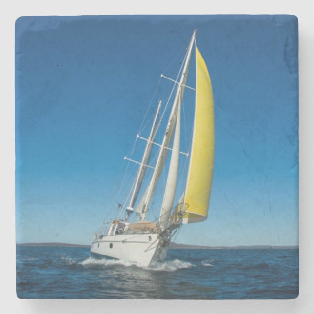 Yacht, die | Südaustralien segelt Steinuntersetzer (Vorderseite)