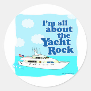 Yacht-Felsen Runder Aufkleber