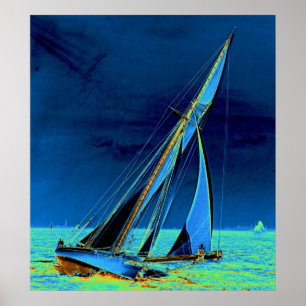 Yacht "Kleeblatt" in New- Yorkhafen 1895 Poster