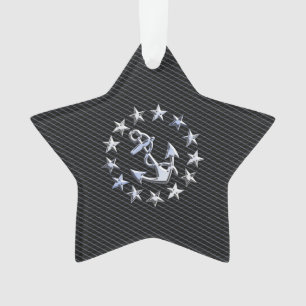 Yacht-Marineflaggen-Anker und Sterne Ornament