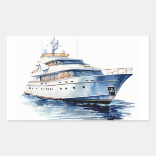 YACHT RECHTECKIGER AUFKLEBER