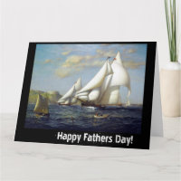 Yacht Sailboote Ocean Boat Race Fathers Day Card