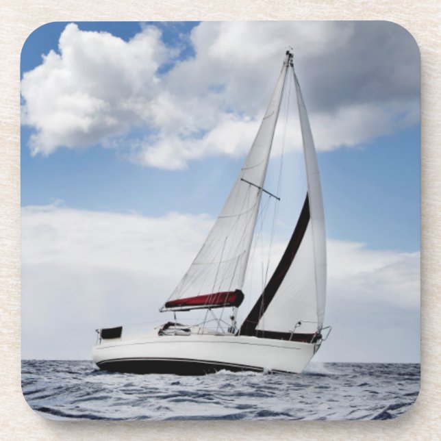 Yacht-Segeln in der hohen See Getränkeuntersetzer (Vorderseite)