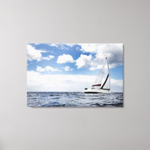 Yacht-Segeln in der hohen See Leinwanddruck