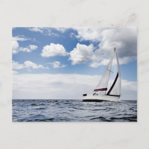 Yacht-Segeln in der hohen See Postkarte