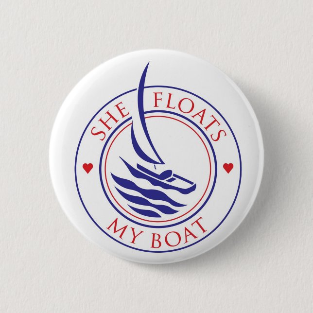 YachTees_She schwimmt meinen Bootsknopf Button (Vorderseite)