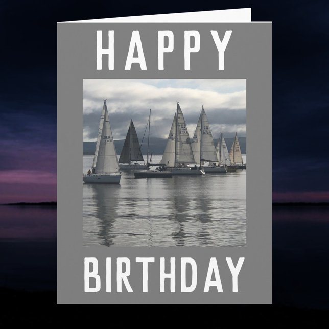 Yachten an einem Silvery Sea in Schottland. Geburt Karte (Von Creator hochgeladen)