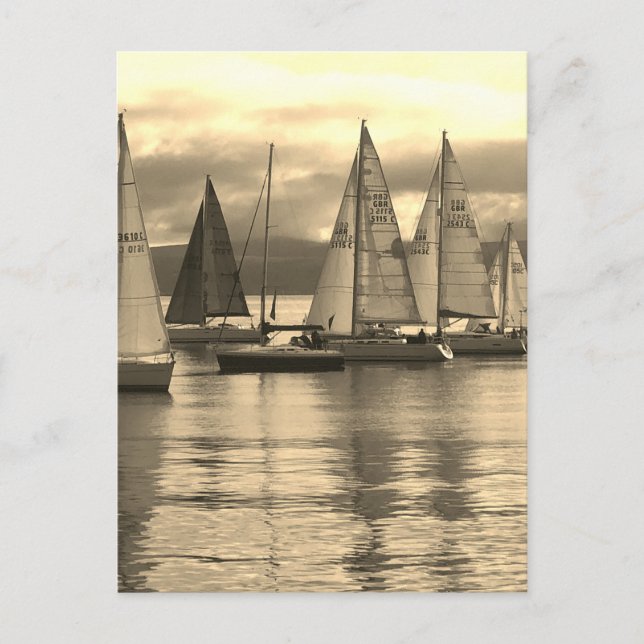 Yachten in Rothesay Bay, Schottland. Postkarte (Vorderseite)